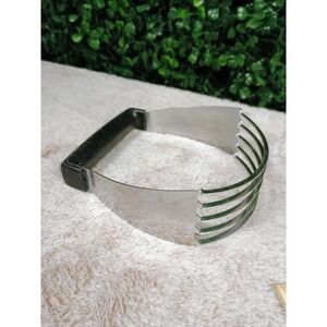 Vtg EKCO Chromium Plated Dough Blender Pastry Cutter Black Handle USA 1486255